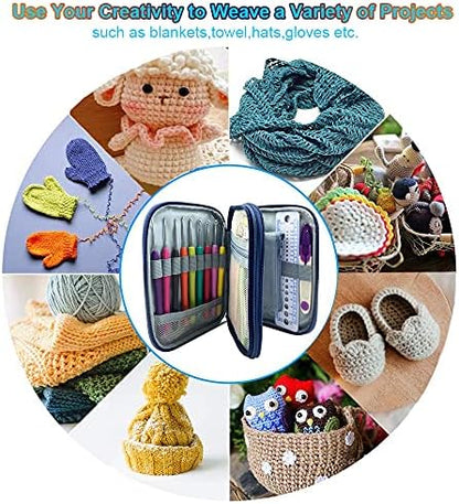 100pcs Crochet Hooks Set in Case Ergonomic Soft Grip Handles Weave Yarn Knitting Needles Kit and Crochet Needle Accessories Crochet Kit Complete Crochet Set for Beginners and Experiecced Crochet Lover - Image 6