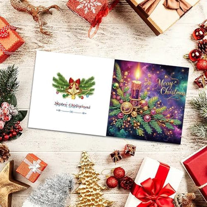 6pcs DIY Diamond Art Christmas Cards Kit with Envelopes & Tools-Diamond Dot Greeting Cards,Xmas 5D Rhinestones Painting for Adults,DIY Craft Family Friend Xmas Gifts(Christmas Flower) - Image 7
