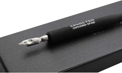 SIPLIV Plastic Professional Manga Gothic Pen Dip Pen Set with 5 Nibs Manga Calligraphy Drawing Pen Kit - 5 Pcs, Black