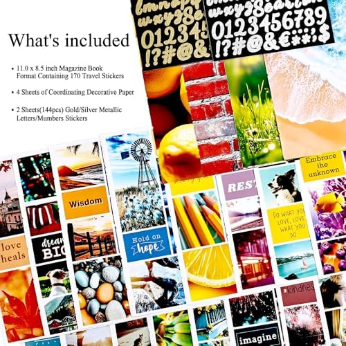 Diuhofart 2026 Vision Board Sticker Book - 300+ Peel & Stick Landscape Images with Metallic Letters, Complete Vision Board Kit & Supplies for Women Men, Dream Board Magazine for Goal Setting - Image 4