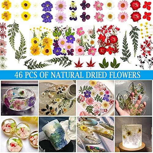 Myzzxt Resin Decoration Accessories Kit,Supplies Kit for Beginner,with Dried Flowers,Butterfly Stickers,Mica Powder and Fillers,Measuring Cups Tool Kit,for Resin Jewelry Making - Image 4