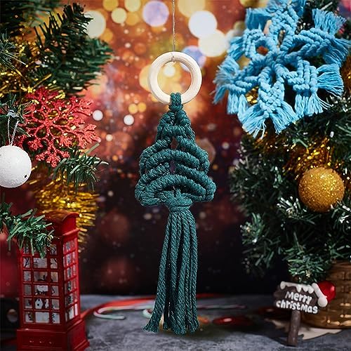 INFUNLY 4 Set DIY Macrame Christmas Tree kit Boho Macrame Kits for Adults Woven Macrame Wall Hangings Ornaments Kits for Adults with Instruction and Video Holiday Home Decor - Image 4