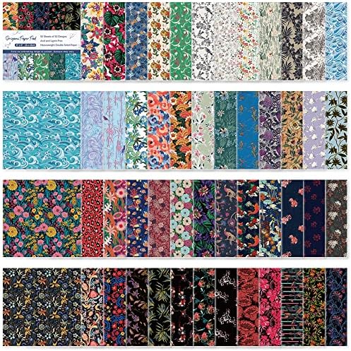 Origami Paper 50 Sheets,6-Inch Square Double Sided Colored Craft Paper by Bestartsuppliesforyou