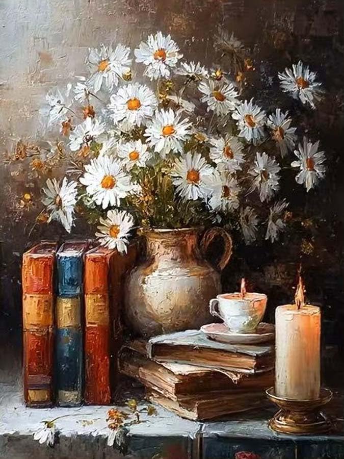 OJTOYART Daisies Paint by Numbers Kit for Adults, vase Adult Painting by Numbers for Beginner on Canvas, DIY Hand Painted Oil Paintings for Home Wall Decor 16 X 20 inch by Unknown