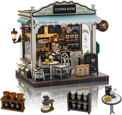 Miniature Dollhouse Kit, DIY Mini House Making Kit w/LED for Adults by Weservehomeforbetterlife