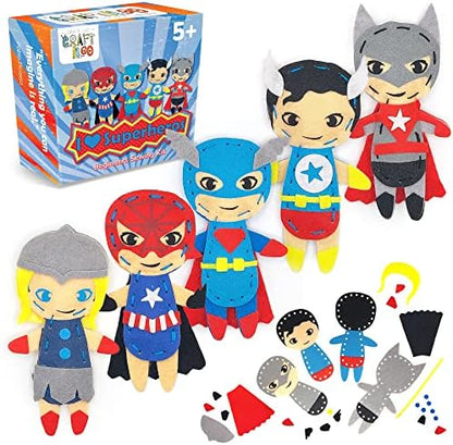 Superhero Sewing Kit for Little Kids - 5 Easy Felt Beginner Projects by Craftiloo