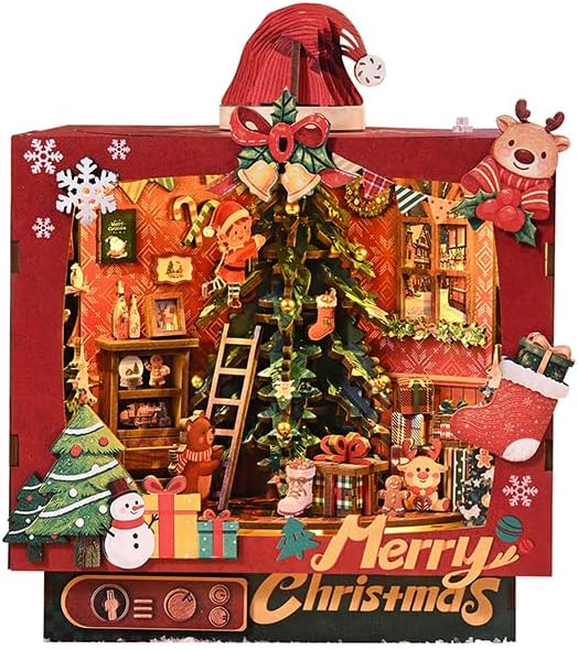 Roroom DIY Miniature House Kit, Christmas Trioz Dollhouse Kit - Image 2