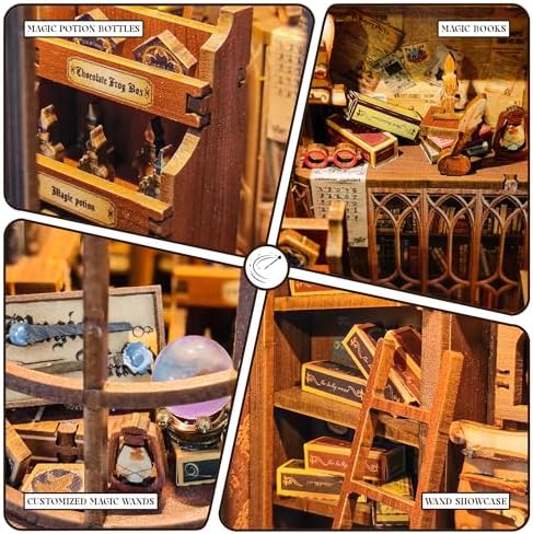 DIY Magic Wand Shop Book Nook Kit for Adults 3D Wooden Puzzles - Image 5