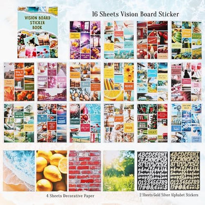 Diuhofart 2026 Vision Board Sticker Book - 300+ Peel & Stick Landscape Images with Metallic Letters, Complete Vision Board Kit & Supplies for Women Men, Dream Board Magazine for Goal Setting - Image 5