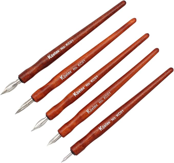 SIPLIV Redwood Professional Manga Pen Dip Pen Set Manga Cartoon Comic Drawing Painting Kit - 5 Pcs
