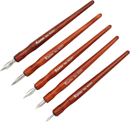 SIPLIV Redwood Professional Manga Pen Dip Pen Set Manga Cartoon Comic Drawing Painting Kit - 5 Pcs