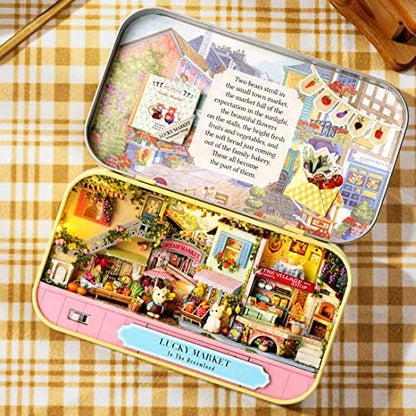 Spilay Dollhouse Miniature with Furniture,DIY Dollhouse Kit Mini Iron Box Theater,1:24 Scale Creative Room Best Birthday Gift for Adult Lover Girl Friend Birthday Gift (Q08) - Image 3