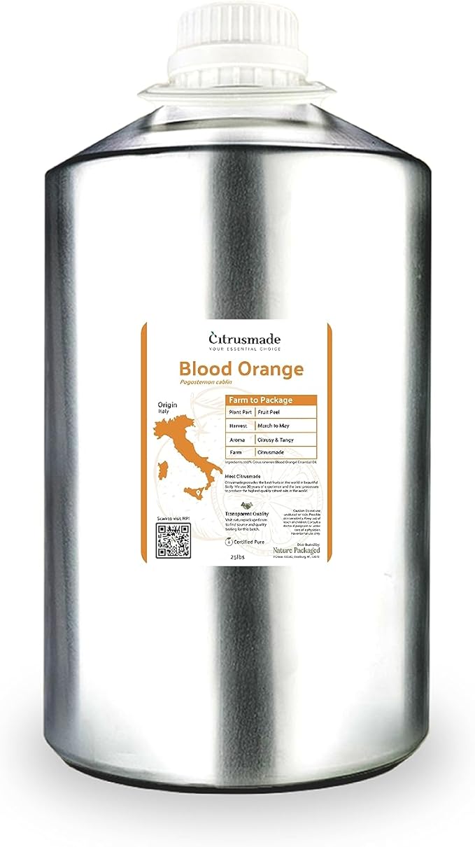 Nature Packaged Blood Orange Essential Oil - Direct from Citrusmade in Sicily - Pure Essential Oil for Diffusers and Aromatherapy - Natural Citrus Scent | 100% Pure Therapeutic Grade (22lbs)
