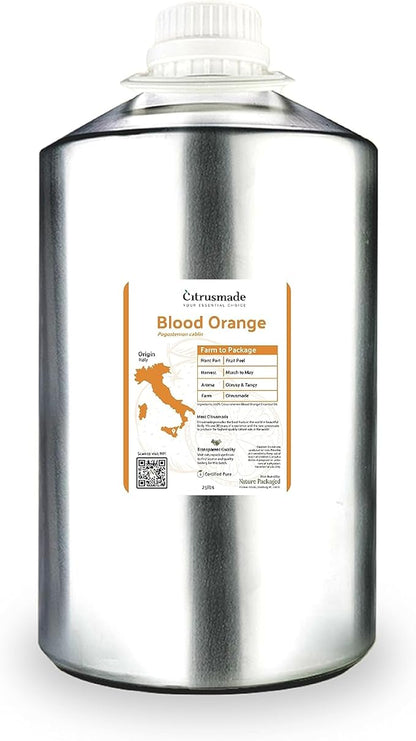 Nature Packaged Blood Orange Essential Oil - Direct from Citrusmade in Sicily - Pure Essential Oil for Diffusers and Aromatherapy - Natural Citrus Scent | 100% Pure Therapeutic Grade (22lbs)
