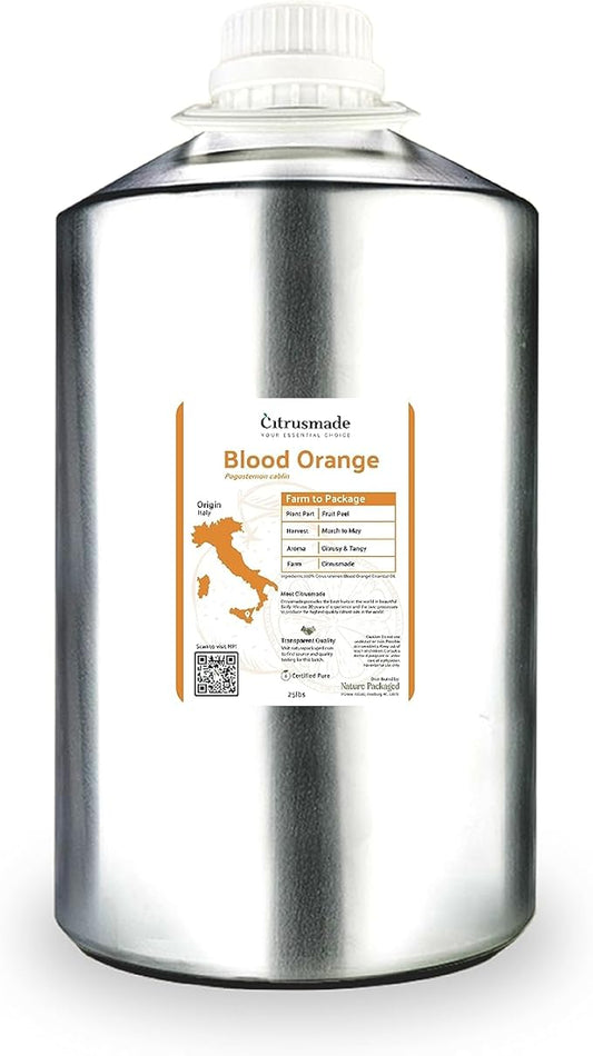 Nature Packaged Blood Orange Essential Oil - Direct from Citrusmade in Sicily - Pure Essential Oil for Diffusers and Aromatherapy - Natural Citrus Scent | 100% Pure Therapeutic Grade (22lbs)