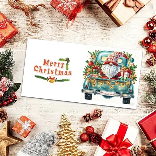 6Pcs Christmas Greeting Card DIY Diamond Art Painting Greeting Cards Blessing Folding Card Kit with White Envelopes Diamond Arts Crafts for Birthday Festival Gift-Goblin03 - Image 6