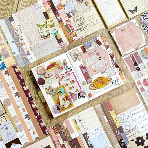 Scrapbooking Supplies Kit, A6 Grid Notebook, Vintage Junk Journaling Kit - Image 3