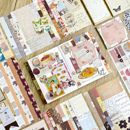 Scrapbooking Supplies Kit, A6 Grid Notebook, Vintage Junk Journaling Kit - Image 3