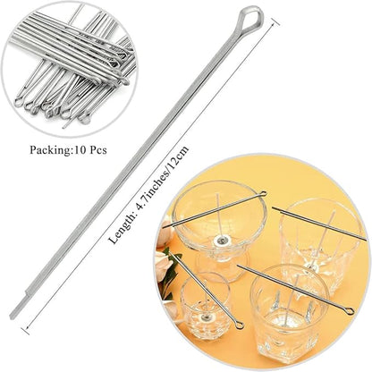 HAHIYO 10PCs 4.7 Inch Metal Candle Wick Holder Candle Wick Fixing Clip Candle Wick Centering Device Wick Setter Candle Wick Centering Tool for DIY Candle Making Candle Making Supplies Accessories