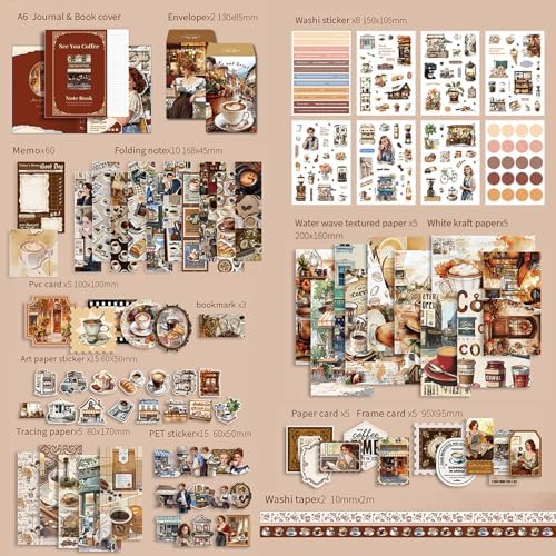 Holiday Scrapbooking Supplies Kit, A6 Notebook, Vintage Junk Journaling Kit - Image 2
