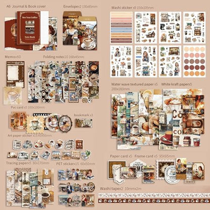 Holiday Scrapbooking Supplies Kit, A6 Notebook, Vintage Junk Journaling Kit - Image 2