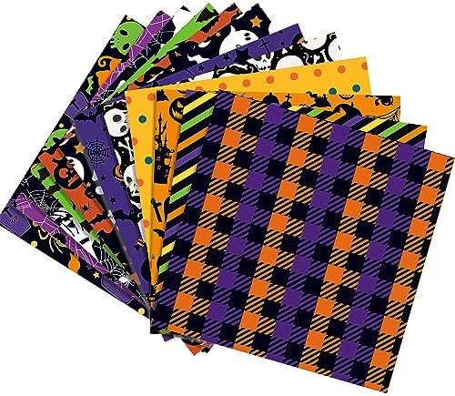 24 Sheets Halloween Pattern Paper Set, 11.8"x11.8" Scrapbooking Supplies Paper Spider Pumpkin Bat Witch Plaid Stripe Dot Origami Paper - 12 Styles - Image 6