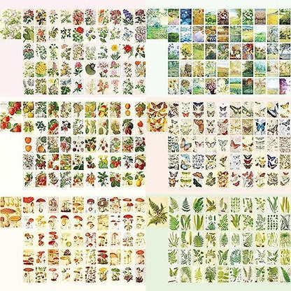 9 Sets 450 Sheets Washi Stickers for Journaling, Plants Fruit Flowers Butterfly Shell Boho Stickers Vintage Aesthetic Scrapbook Sticker for Bullet Journal Art Diary Card Craft Gifts Planner Notebook - Image 2