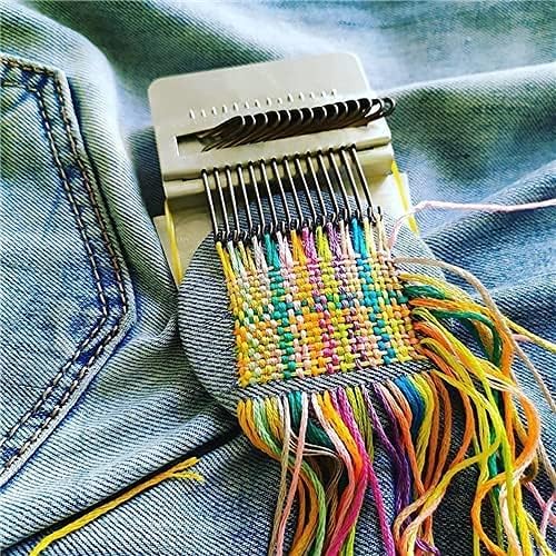 Small Loom Fast Speed Weve Type Weave Tool, Mini Rainbow Weaving Loom Wooden Multi-Craft Creative DIY Weaving Arts, Most Convenient Darning Machine to Repair of Small Holes in Clothes (42 Hooks) by sitfe