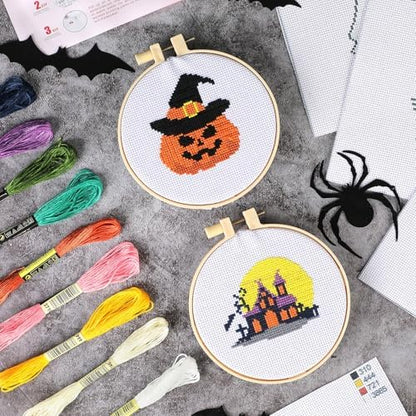 ZOIIWA 6Pcs Halloween Cross Stitch Kits for Beginners DIY Embroidery Set - Image 5