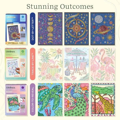 Lifelines FlowArt Activity Pad 3-Pack, Guided Art Meditation Coloring Books - Image 4