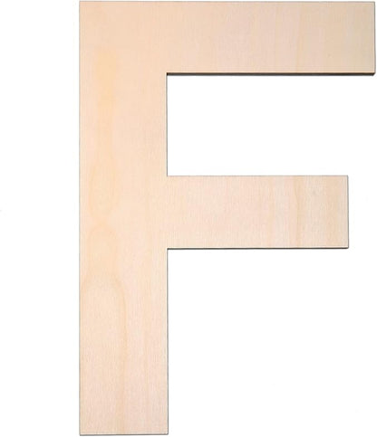 12 Inch Wooden Letter F, 1/4 Inch Thick Large Unfinished Wood Letter for DIY Crafts Home Wall Decor