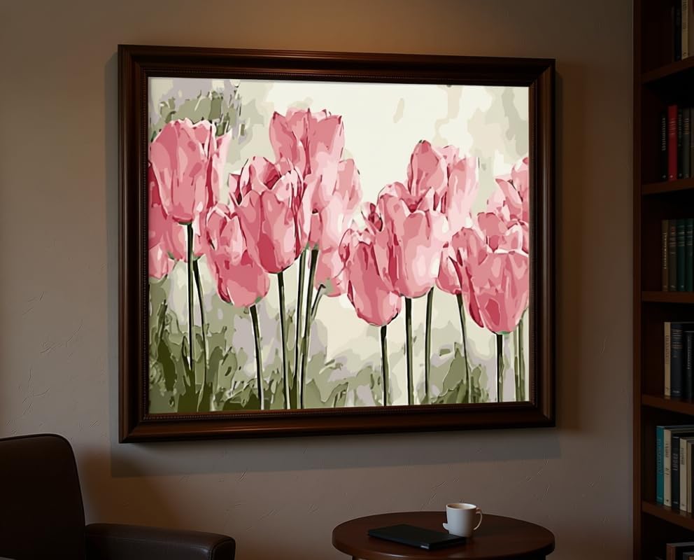 BAISITE Paint by Numbers Kit for Adults Beginners,20" Wx16 L Canvas for Painting Kits for Adults in Colorful Box Poppy Flowers-BSC002-Already Stretched on a Wooden Frame - Image 5