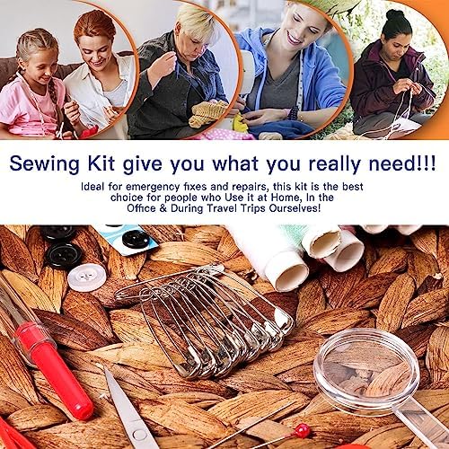 FREFTA Sewing Kit for Adults Beginner and Professionals Home Travel Sewing Kit with Sewing Pins and Needles,Seam Rippers,Thread,Threaders for Felt Hand Sewing Starter kit with Scissor and Accessories - Image 7