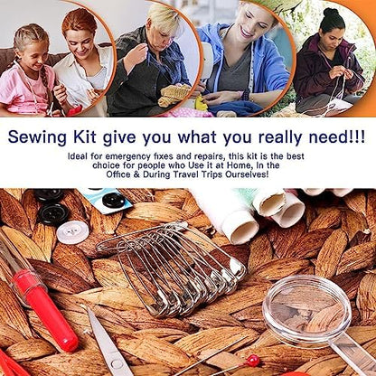 FREFTA Sewing Kit for Adults Beginner and Professionals Home Travel Sewing Kit with Sewing Pins and Needles,Seam Rippers,Thread,Threaders for Felt Hand Sewing Starter kit with Scissor and Accessories - Image 7