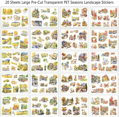 Autumn Landscape PET Sticker Book, Diecut Stickers for Journaling - Image 5