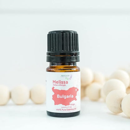 Nature Packaged Melissa Essential Oil - Direct from Bulgarian Sustainable Farms - Steam Distilled - Aceite Toronjil for Aromatherapy, Massage, Diffuser, DIY Candle and Soap Making - 5ml