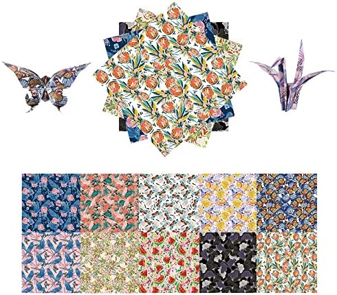 Origami Paper Kit 50 Sheets, 6x6 Inch Double Sided 20 Vivid Colored Paper by Bestartsuppliesforyou