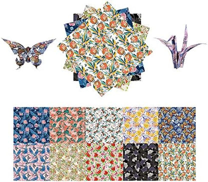 Origami Paper Kit 50 Sheets, 6x6 Inch Double Sided 20 Vivid Colored Paper by Bestartsuppliesforyou
