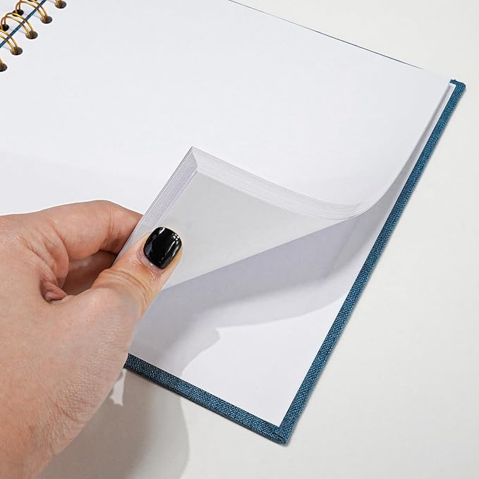 Vienrose Scrapbook 10x10 Inch Hardcover Kraft White Pages DIY Scrapbook Photo Album Linen Cover Scrap Book Photo Albums Scrapbooking Supplies Kit for Couple Family Wedding Travel