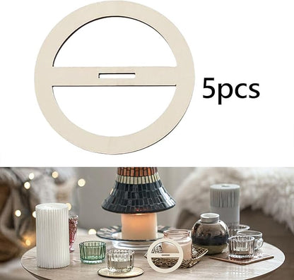 Colaxi 5 Pieces Wooden Wick Centering Tool Candle Wick Stabilizer Wick Bar Hand Tool Round Portable for Candle DIY Making Home Decor, C