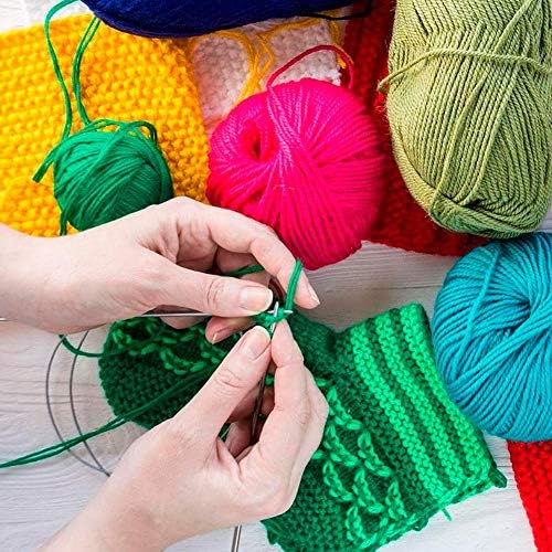 BCMRUN Knitting Needle Set, 22PCS 2mm(B)-8mm(L) Straight Single Pointed Stainless Steel Sweater Needles Set(11Pair-11 Size,9.8 inch) with Locking Stitch Makers Large-Eye Needles Measure Tape (36CM) - Image 5