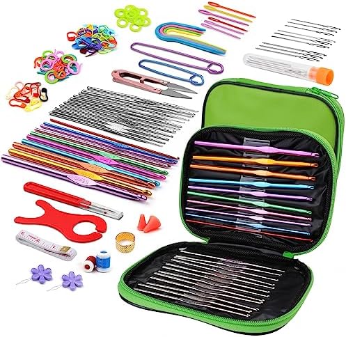 IMZAY 110 Pcs Crochet Hooks Set 0.6–6.5mm Crochet Needles for Yarn by Imzay