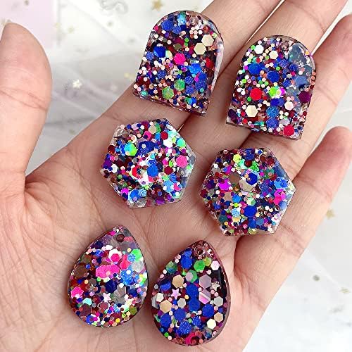 ResinWorld Earrings Molds with Varieties of Shapes and Sizes, 171Pcs Resin Jewelry Making Kit, Stud Dangle Drop Earrings Resin Molds with Hole - Image 4