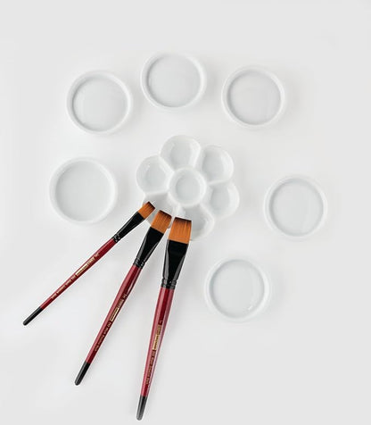 Creative Mark Ebony Splendor Short-Handle Synthetic Sable Paint Brush, Angular Set of 3, Teijin Multi