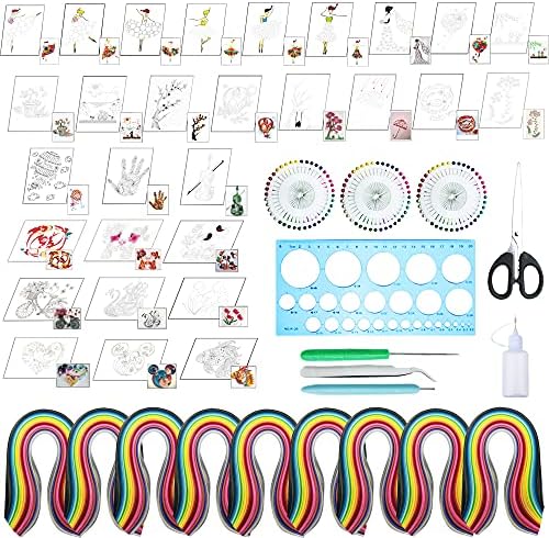 Woohome 48 PCS Paper Quilling Kit, Paper Quilling Making Drawing Design and Papers Quilling Tools for Quilling Art Paper DIY Drawing Handcraft Handmade, Home Decoration by Woohome