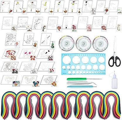 Woohome 48 PCS Paper Quilling Kit, Paper Quilling Making Drawing Design and Papers Quilling Tools for Quilling Art Paper DIY Drawing Handcraft Handmade, Home Decoration by Woohome