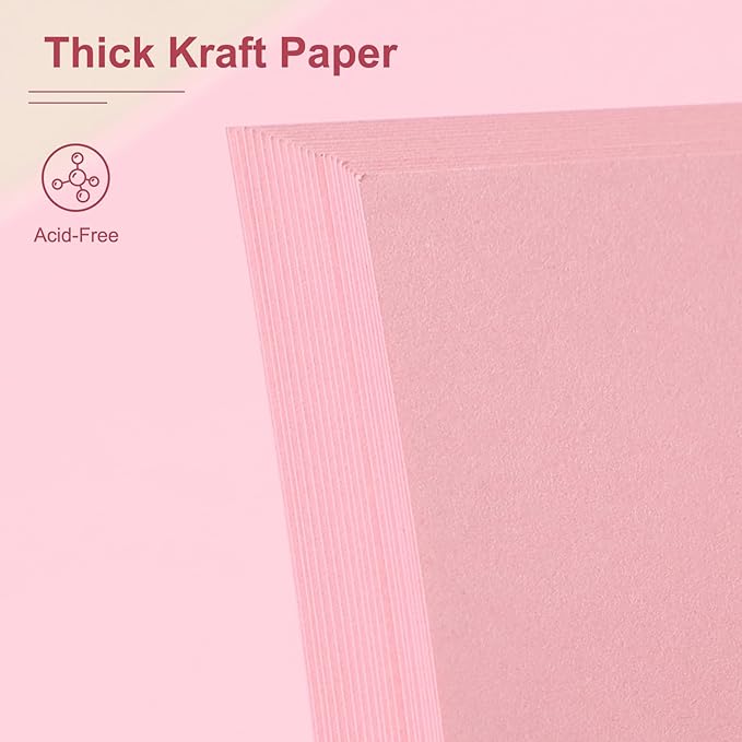 Scrapbook Album 10x10 Inches Photo Album Hardcover Kraft with Window Scrap Book Blank Memory Book for Baby Wedding Guest Book Couples Graduation Travel DIY Anniversary, 100 Pages Pink
