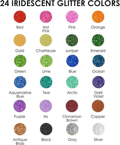 Grabie Glitter Metallic Markers, Extra-Fine Tip Glitter Acrylic Paint Markers, Quick-Drying Water-based Ink Glitter Pens for Adults, DIY Crafts Making (Extra Fine Tip 24 Colors, Pack of 24)