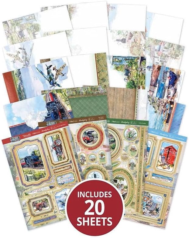 Hunkydory Crafts Deluxe Craft Pad - Picturesque Pastimes: 20-Sheet A4, Gold Foiled & Die-Cut Toppers, Cardstock, Inserts - Image 2