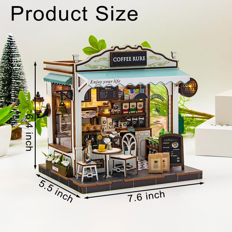 Miniature Dollhouse Kit, DIY Mini House Making Kit w/LED for Adults - Image 2